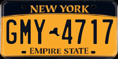 NY license plate GMY4717