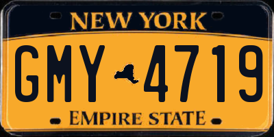 NY license plate GMY4719