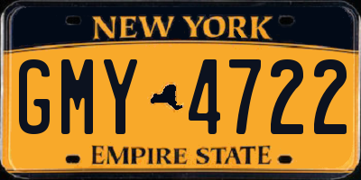 NY license plate GMY4722