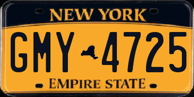 NY license plate GMY4725