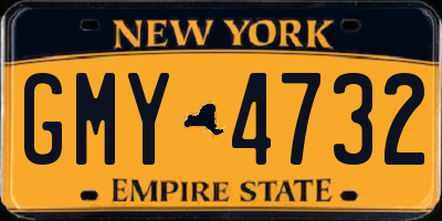 NY license plate GMY4732
