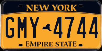 NY license plate GMY4744