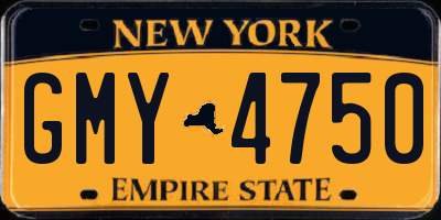 NY license plate GMY4750