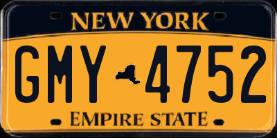NY license plate GMY4752