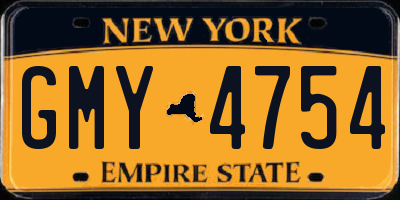 NY license plate GMY4754