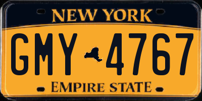 NY license plate GMY4767