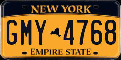 NY license plate GMY4768