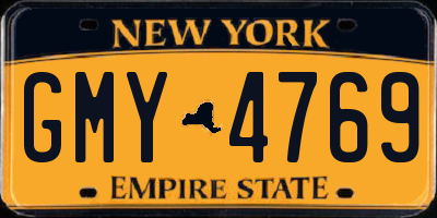 NY license plate GMY4769