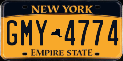 NY license plate GMY4774