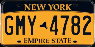 NY license plate GMY4782