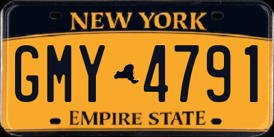 NY license plate GMY4791