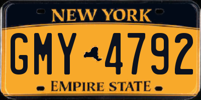 NY license plate GMY4792