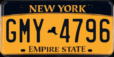 NY license plate GMY4796