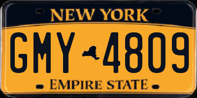 NY license plate GMY4809