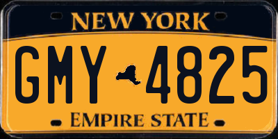 NY license plate GMY4825