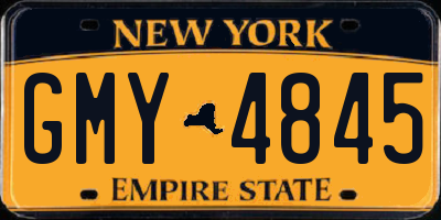 NY license plate GMY4845