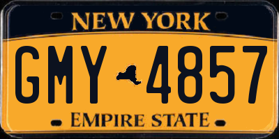 NY license plate GMY4857