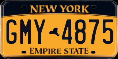NY license plate GMY4875