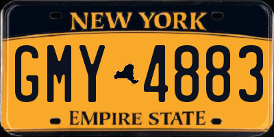 NY license plate GMY4883