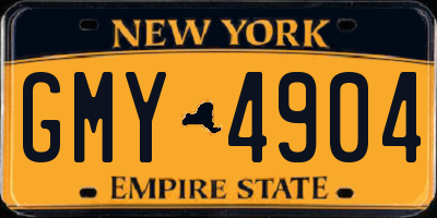 NY license plate GMY4904