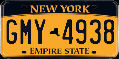 NY license plate GMY4938