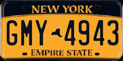 NY license plate GMY4943