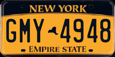 NY license plate GMY4948