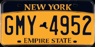NY license plate GMY4952