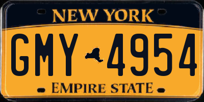 NY license plate GMY4954