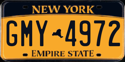 NY license plate GMY4972