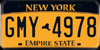 NY license plate GMY4978