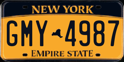 NY license plate GMY4987