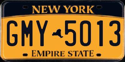 NY license plate GMY5013