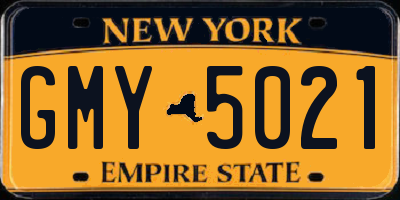 NY license plate GMY5021