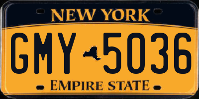 NY license plate GMY5036
