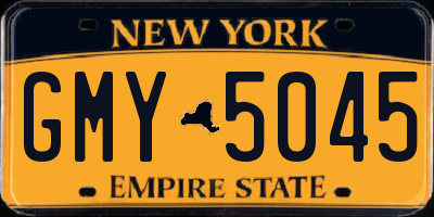 NY license plate GMY5045