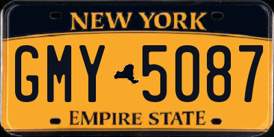 NY license plate GMY5087