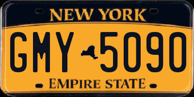 NY license plate GMY5090