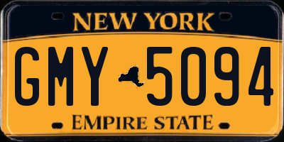 NY license plate GMY5094