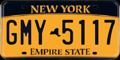 NY license plate GMY5117