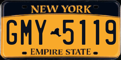 NY license plate GMY5119