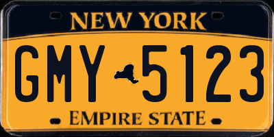 NY license plate GMY5123