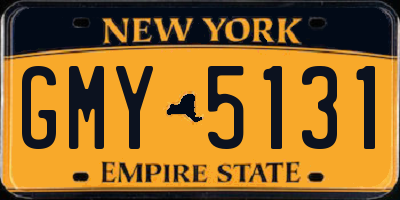 NY license plate GMY5131