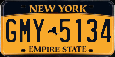 NY license plate GMY5134