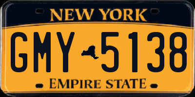 NY license plate GMY5138
