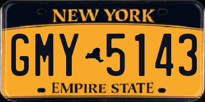 NY license plate GMY5143