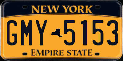 NY license plate GMY5153