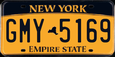 NY license plate GMY5169