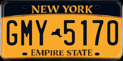 NY license plate GMY5170