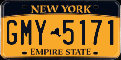 NY license plate GMY5171